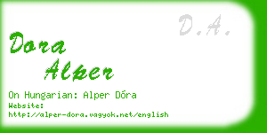dora alper business card